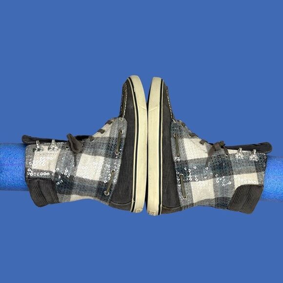 SPERRY TOP-SIDER Acklins Sequin Charcoal Corduroy Ankle Shoes Boot Womens 7M - Picture 6 of 12